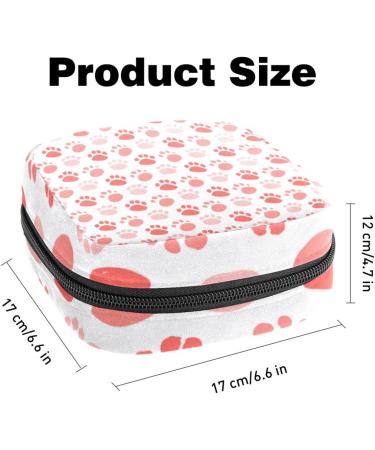 Portable Women's Binding-Storage Bags | Menstrual Cup Pocket & Female Pads for Teens | Pink Animal Paw Design - Buy Online on GoSupps.com