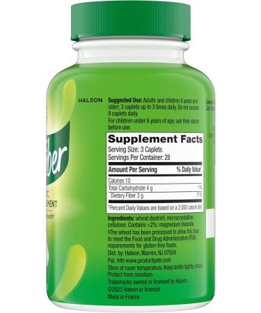 Benefiber Prebiotic Fiber Supplement Caplets 84 Count 84 Count (Pack of 1) - Buy Online on GoSupps.com