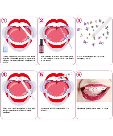 Tooth Gem Kit - DIY Crystals Jewelry for Teeth | Professional Starter Set with Glue & Light | Perfect Gift for Girls - Buy Online on GoSupps.com