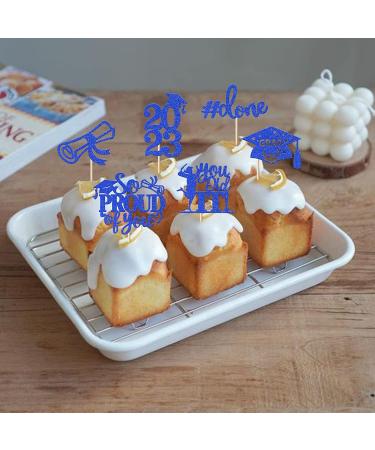 Pack of 24 Graduation Cake Decorations Graduation Cupcake Toppers Graduation Cake Decorations Cake Toppers for Graduation Parties Graduation Proms Dark Blue - Buy Online on GoSupps.com