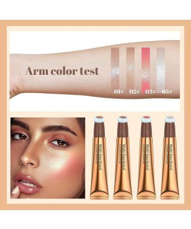 DAGEDA 2Pcs Liquid Highlighter and Contour Set - Waterproof Long Lasting Face Makeup with Sponge Applicator - Contour + Highlight Shades 02 & 05 - Buy Online on GoSupps.com