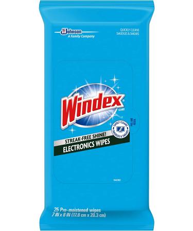 Windex Electronics Wipes - Streak-Free Shine - 25 Count (Pack of 1) - Buy Online on GoSupps.com