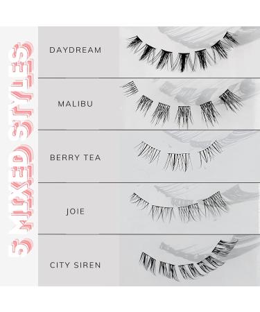 Day&Night Lashes Pack - 5 Mixed Styles Easy Apply Individual Lashes No Glue - Perfect for All Occasions - Buy Online on GoSupps.com