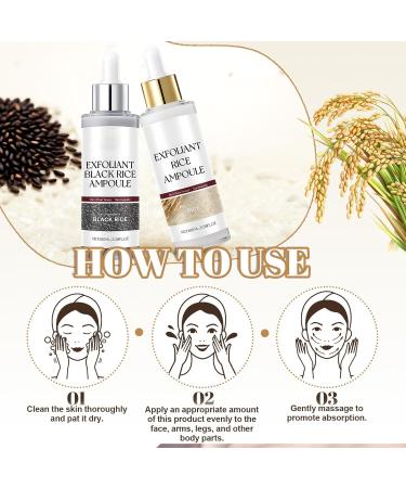 Peel Shot Glow Rice Ampoule Duo Exfoliant White & Black Rice Ampoule Glow Rice Duo Ampoule Set Sanfte Exfoliation Reis Ampulle Serum f r Gesicht & K rper 2 * 100ml A Blanc - Buy Online on GoSupps.com