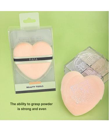 Powder Puff Beauty Puff Heart-Shaped Makeup Sponges Puff - Fixing Powder Puff Soft Velour Powder Puff for Makeup Fixation/Concealer/Loose Makeup and Body Powder/Foundation - Buy Online on GoSupps.com