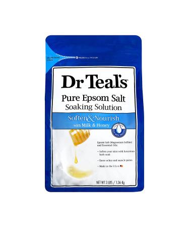 Dr. Teal's Milk and Honey Epsom Salt Soaking Solution - 48oz (3 Pound) - Buy Online on GoSupps.com