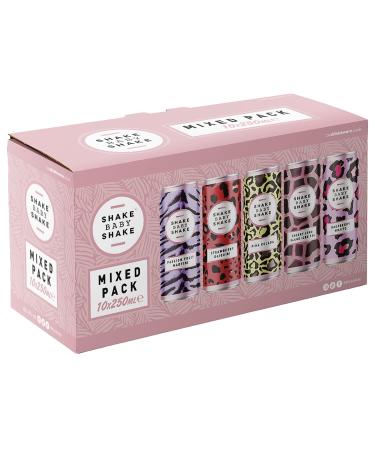 Shake Mixed Pack 10 x 250ml - Ready to Drink - Includes - 2 x Passion Fruit Martini - 2 x Strawberry Daiquiri - 2 x Pina Colada - 2 x Cherry Long Island Ice Tea - 2 x Raspberry Mojito