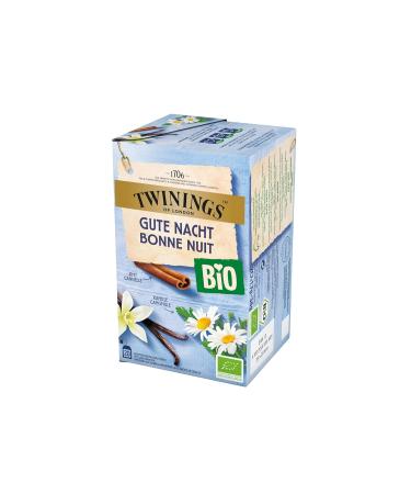 Twinings Organic Good Night Herbal Tea - Soothing Chamomile Cinnamon & Vanilla Blend | 20 Tea Bags (34g) - Shop Internationally - Buy Online on GoSupps.com