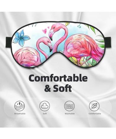 SSIMOO Flamingo Flowers Sleep Mask | Adjustable Breathable Eye Mask for Comfortable Sleep | Fashionable Black Design - Buy Online on GoSupps.com