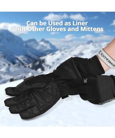 Extremus Winter Gloves for Men Women  Touchscreen Running Gloves  Anti-Slip Palm Warm Gloves for Running  Cycling  Hiking & Driving  Cold Weather Thermal Gloves Liner A:Black-Gray Large - Buy Online on GoSupps.com