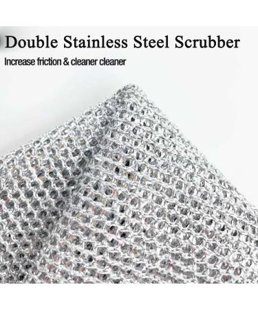 Multipurpose Wire Miracle Cleaning Cloths Double Stainless Steel Scrubber Cloth Multipurpose Non-Scratch Scrubbing Pads Easy Rinsing Machine Washable (10Pcs) - Buy Online on GoSupps.com