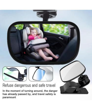 360 Swiveling Baby Car Back Seat Mirror | Adjustable Rear-View Mirror for Safe Travel | Universal Clip-On Design for All Cars - Buy Online on GoSupps.com