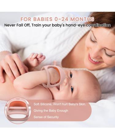 MISLILI Never Drop Food Grade Silicone Teething Toys for Babies 0-12 Months - Prevent Choking, Odorless, Less Dust Adhesion - Baby Gift in Pink/Light Pink - Buy Online on GoSupps.com