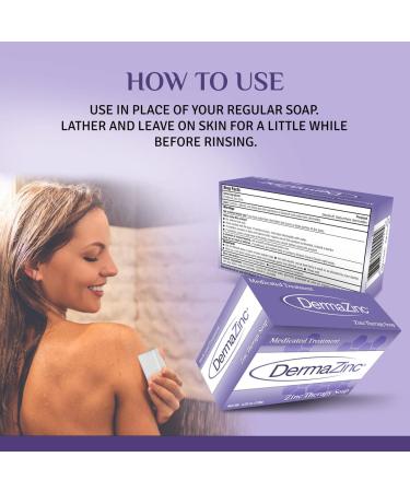 DermaZinc Zinc Therapy Soap 4.25 oz Bar - 3 Pack | Skin Relief & Cleansing - Buy Online on GoSupps.com