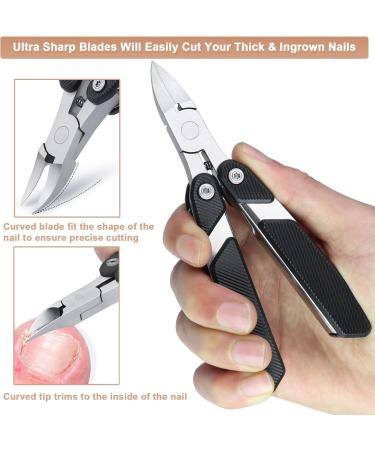 SG Nekoo Foldable Ingrown Toenail Clippers for Thick Toenail Heavy Duty Sturdy Toe Nail Clippers Portable Ultra Sharp Stainless Steel Cutter Trimmer for Men Seniors Black - Buy Online on GoSupps.com