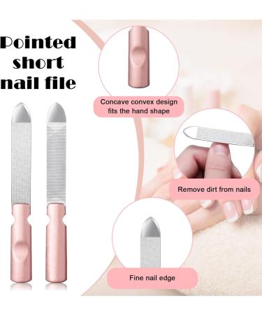 3-Piece Stainless Steel Nail Files with Leather Case | Double-Sided Metal Nail Files with Anti-Slip Handle | Manicure Pedicure Tools for Fingernail Toenail | Rose Gold - Buy Online on GoSupps.com