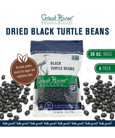 Great River Milling Black Turtle Beans 26 oz (Pack of 4) - Non-Organic - Buy Online on GoSupps.com