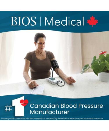 BIOS Diagnostics Premium Blood Pressure Monitor #1 Canadian Blood Pressure Manufacturer* 2 Users 90 memory Detects Irregular Heartbeat Medication Alarm Hypertension Indicator 2 User 99 Memory Jumbo LCD Display - Buy Online on GoSupps.com