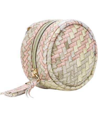 Anloximt Leather Pacifier Holder | Stylish Pacifier Case for Diaper Bags - Holds 2 Pacifiers 3.9 Diameter Color Weave - Buy Online on GoSupps.com