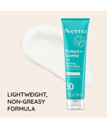 Aveeno Protect + Soothe Mineral Sunscreen SPF 30 - Lightweight & Non-Greasy Formula for Sensitive Skin - 1.7 fl. oz - Buy Online on GoSupps.com