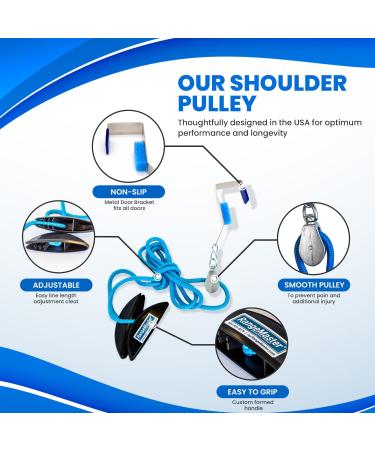 RangeMaster BlueRanger Shoulder Pulley with Patient Guide  Aids Recovery and Rehabilitation  Helps Enhance Pain Free Range of Motion  Adjustable  Metal Bracket Door Attachment Metal Bracket Door Attachment Blue - Buy Online on GoSupps.com