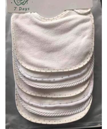 Soft Double Layer 80% Cotton Absorbent Bandana Bibs Set for Babies - 7 Pack (White) - Buy Online on GoSupps.com