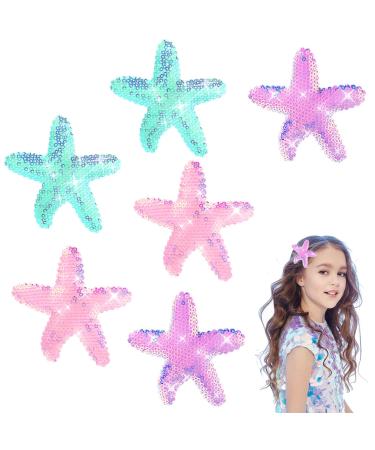 Amabro 6 pieces of sea sears hair clips seafares hair clips hair Accessoires shell headgear hair clip glittering hair crocodile clamp sequin hairpins for women and girls - Buy Online on GoSupps.com