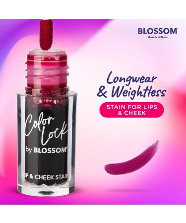Blossom Color Lock Hydrating Lip Stain & Tint - Longlasting Smudgeproof Transfer Proof - Buildable for Lips & Cheeks - Made in USA - Wine Stained - 0.14 fl oz/4ml - Buy Online on GoSupps.com