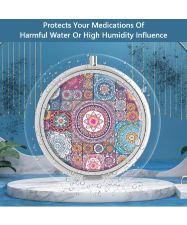 Portable Medicine Pill Organizer Set - 4 Mandala Designs for Travel Vitamins & Tablets | Compact Wallet & Pocket Holder - Buy Online on GoSupps.com
