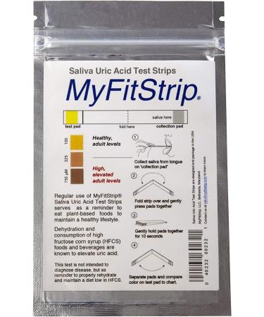 Uric Acid Test Strips - Track Dietary Influence on Inflammatory Uric Acid Levels | MyFitStrip 10 Pack Saliva Test Strips - Buy Online on GoSupps.com