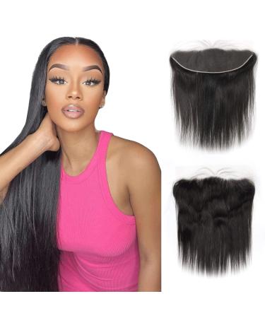BERRYS FASHION 13x4 HD Lace Frontal Only Straight 100% Brazilian Virgin Human Hair for Black Women Ear to Ear Lace Frontal Closure Pre Plucked Hairline with Baby Hair Free Part 16 inch 13x4-hd-straight 16 inch