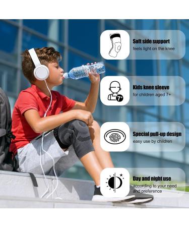 NEENCA Kids Knee Brace Sleeve - Youth Compression Support for Boys & Girls | Patella Gel Pad & Side Stabilizers | FSA/HSA Approved - Large Black - Buy Online on GoSupps.com