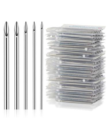 Piercing Needles, 100PCS Mixed Body piercing needles 12G 14G 16G 18G 20G Disposable Stainless Steel Piercing Needles for Ear Nose Navel Belly Eyebrow Nipple Tongue Lip Piercing mix+100pcs
