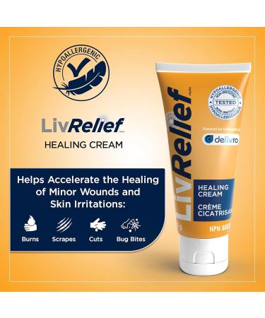 LivRelief First Aid Wound Cream for Cuts Burns Sores and Bug-Bites - Fast Healing Multi-Purpose Therapy Natural & Paraben-Free - 15g - Buy Online on GoSupps.com