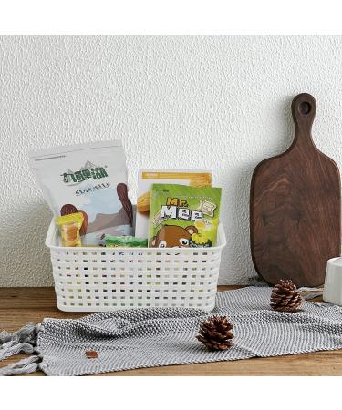 Anbers White Plastic Weave Storage Basket Set of 6 | 10.03 x 7.59 x 4.09 - Buy Online on GoSupps.com