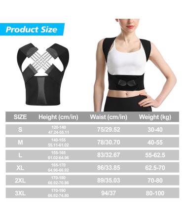 Buy HNCY Adjustable Posture Correction Back Holder for Women - Breathable Comfortable and Designed to Improve Sitting Posture - Prevention of Scoliosis - Black XXXL 3XL - Buy Online on GoSupps.com