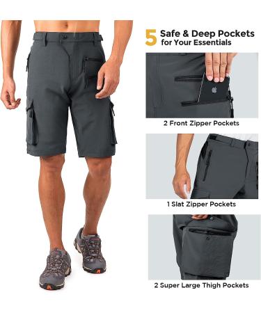 Wespornow Men's Hiking Shorts - Tactical & Lightweight for Outdoor Activities - Dark Grey Large - Buy Online on GoSupps.com