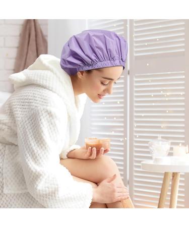 Welrog Waterproof Shower Hoods for Women | Reusable Adjustable Shower Caps for Men & Women | 2 Pack Rosa & Lila - Buy Online on GoSupps.com