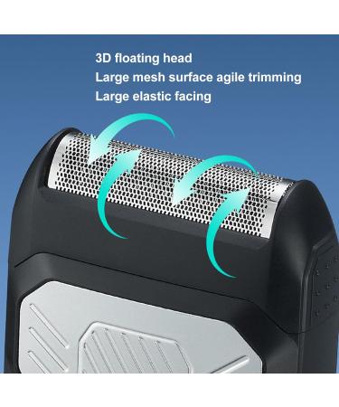 2 in 1 Electric Foil Beard Trimmer USB Rechargeable with Removable Cutter Head Dynamic Floating Cutter Convenient Pop Up Sideburn Trimmer for Bald Type C Fast Charging - Buy Online on GoSupps.com
