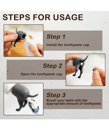 GROVL Pooping Dog Butt Toothpaste Topper Prank Toothpaste Caps Toothpaste Dispenser Fun Cartoon Dog Butt Toothpaste Dispenser for Home and Travel(Grey) - Buy Online on GoSupps.com