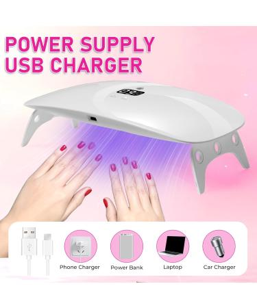 Krofaue 36W UV LED Nail Lamp - Cordless Rechargeable Nail Light with 23 Beads & Digital Display for Gel Polish - Portable 60s/120s/300s Timer - Buy Online on GoSupps.com