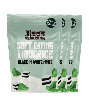 Black Liquorice Company - Soft Eating Liquorice Black'n'White Mints 3 x 165g