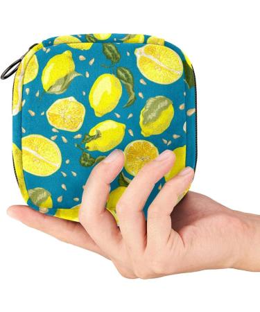 Menstrual Bag with Zipper for Women & Girls - Lemon Fruits & Leaves Design | International Shipping - Buy Online on GoSupps.com