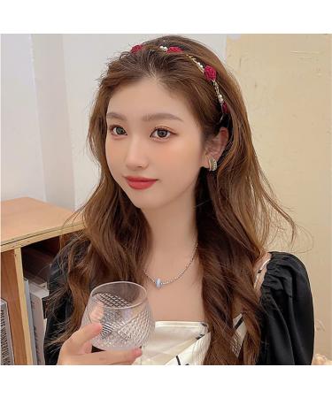 Valentine Hair Clips - Exquisite Red Rose Gold Metal Design - Elegant Hair Accessories for Women and Girls - Buy Online on GoSupps.com