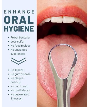 Ergonomic Tongue Scraper for Adults & Kids - Remove Plaque, Fight Bad Breath, Sterilizable - With Storage Box - Buy Online on GoSupps.com