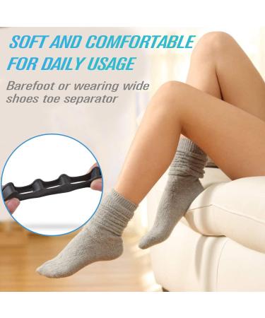 Toe Spreader Hallux Valgus Silicone - Ultimate Toe Separator & Spacers for Crooked Toes - Toe Correction Rail - 6 Pack - Black - Buy Online on GoSupps.com