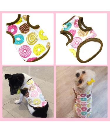 Small Dog Shirts 3 Pack - Cute Print Pet Tee for Small Dogs - Sleeveless Cotton Vest - XL Size - Spring/Summer Outfits - Chihuahua, Yorkie, Shih Tzu, Pomeranian - Strawberry, Monkey, Donut - Petcare Essentials - Buy Online on GoSupps.com