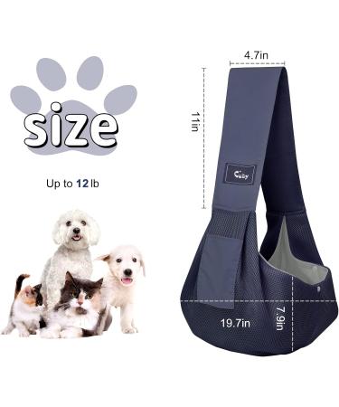 Cuby Dog Sling Carrier for Small Dogs & Cats - Travel Pet Bag (Grid Tissue Blue) - Lightweight & Comfortable - Buy Online on GoSupps.com