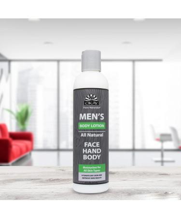 OKAY for Men All Natural Body Lotion 8oz - Hydrating Nourishing & Eco-Friendly Skincare for Men - Buy Online on GoSupps.com