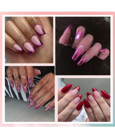 GZMAYUEN Chrome Nail Powder Mirror Effect Metallic Powder for Nails 6 Color Red Chrome Dip Powder Nail Pigment for DIY Gel Polish Nail Art 05 - Buy Online on GoSupps.com